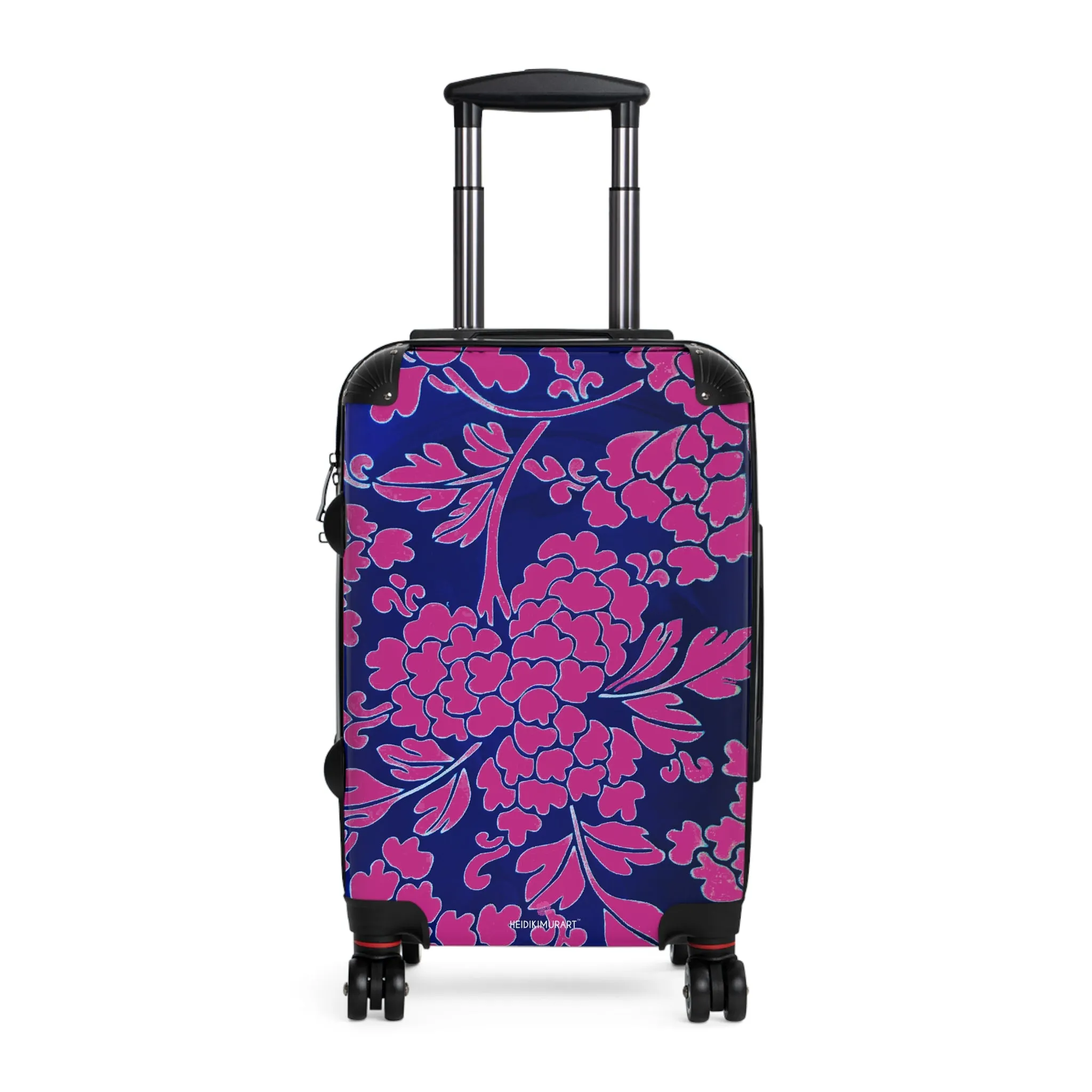 Hot Pink Floral Print Suitcases, Blue Floral Print Suitcase, Travel Bag Suitcases (Small, Medium, Large)