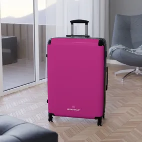 Hot Pink Solid Color Suitcases, Modern Simple Minimalist Designer Suitcase Luggage (Small, Medium, Large)