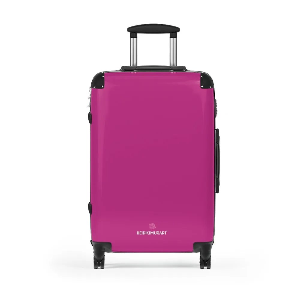 Hot Pink Solid Color Suitcases, Modern Simple Minimalist Designer Suitcase Luggage (Small, Medium, Large)