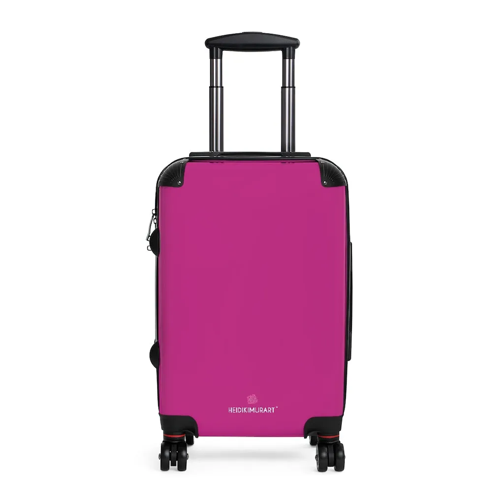 Hot Pink Solid Color Suitcases, Modern Simple Minimalist Designer Suitcase Luggage (Small, Medium, Large)