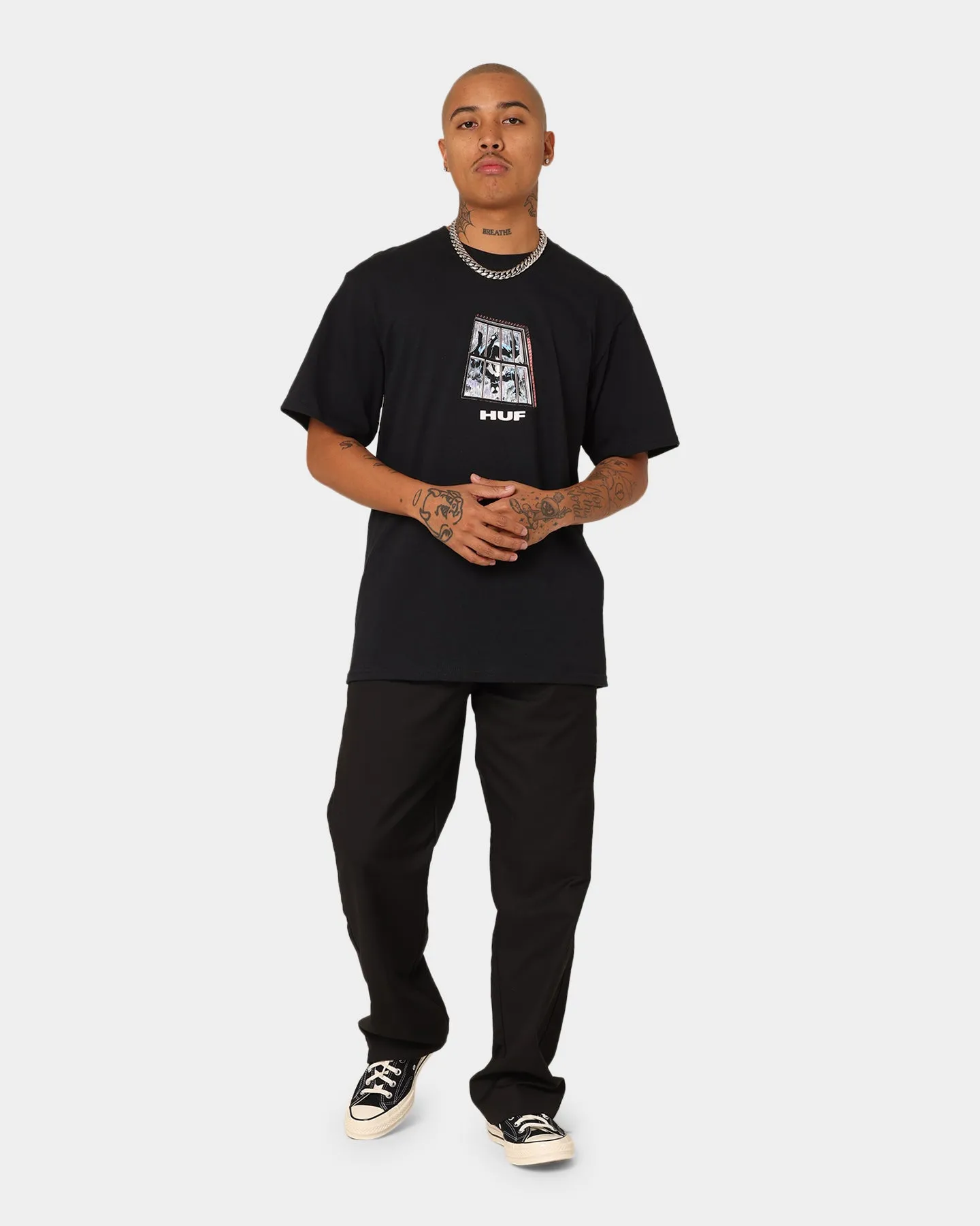 HUF X Marvel Black Suit Spider-man T-Shirt Black