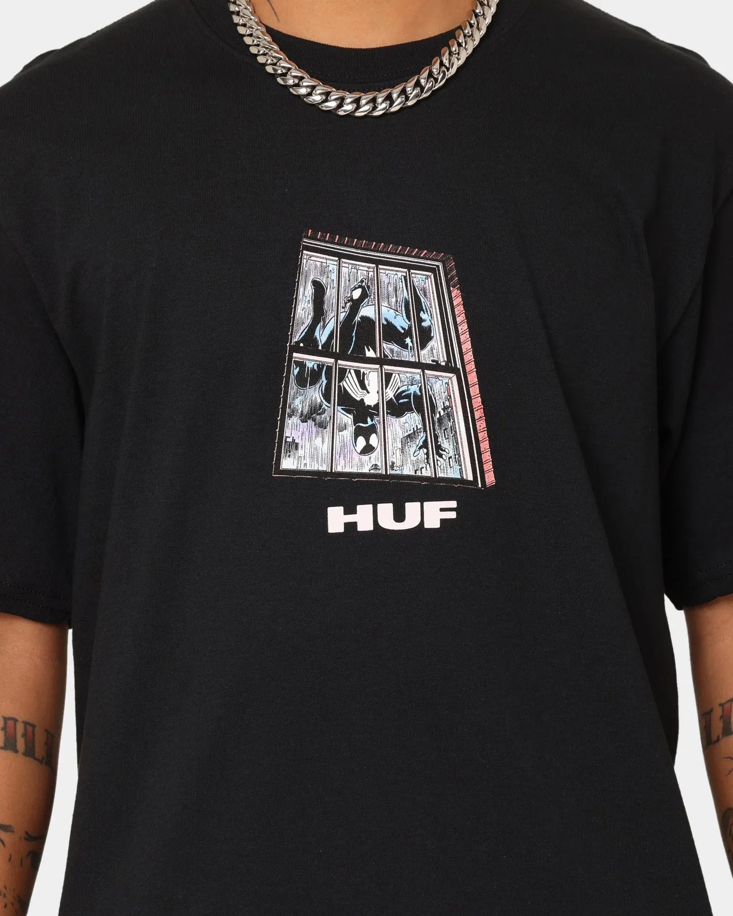 HUF X Marvel Black Suit Spider-man T-Shirt Black