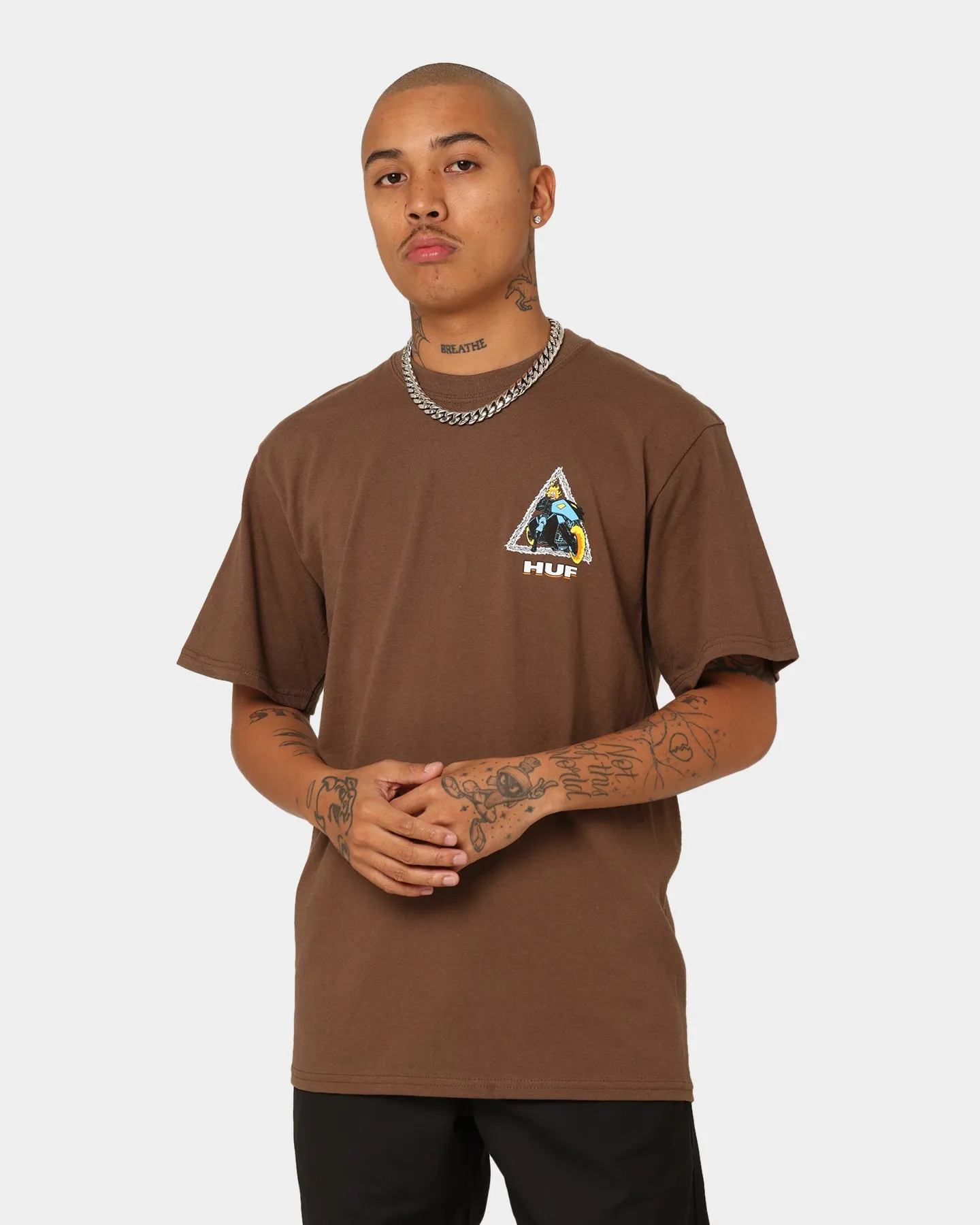 HUF X Marvel Ghost Rider T-Shirt Brown