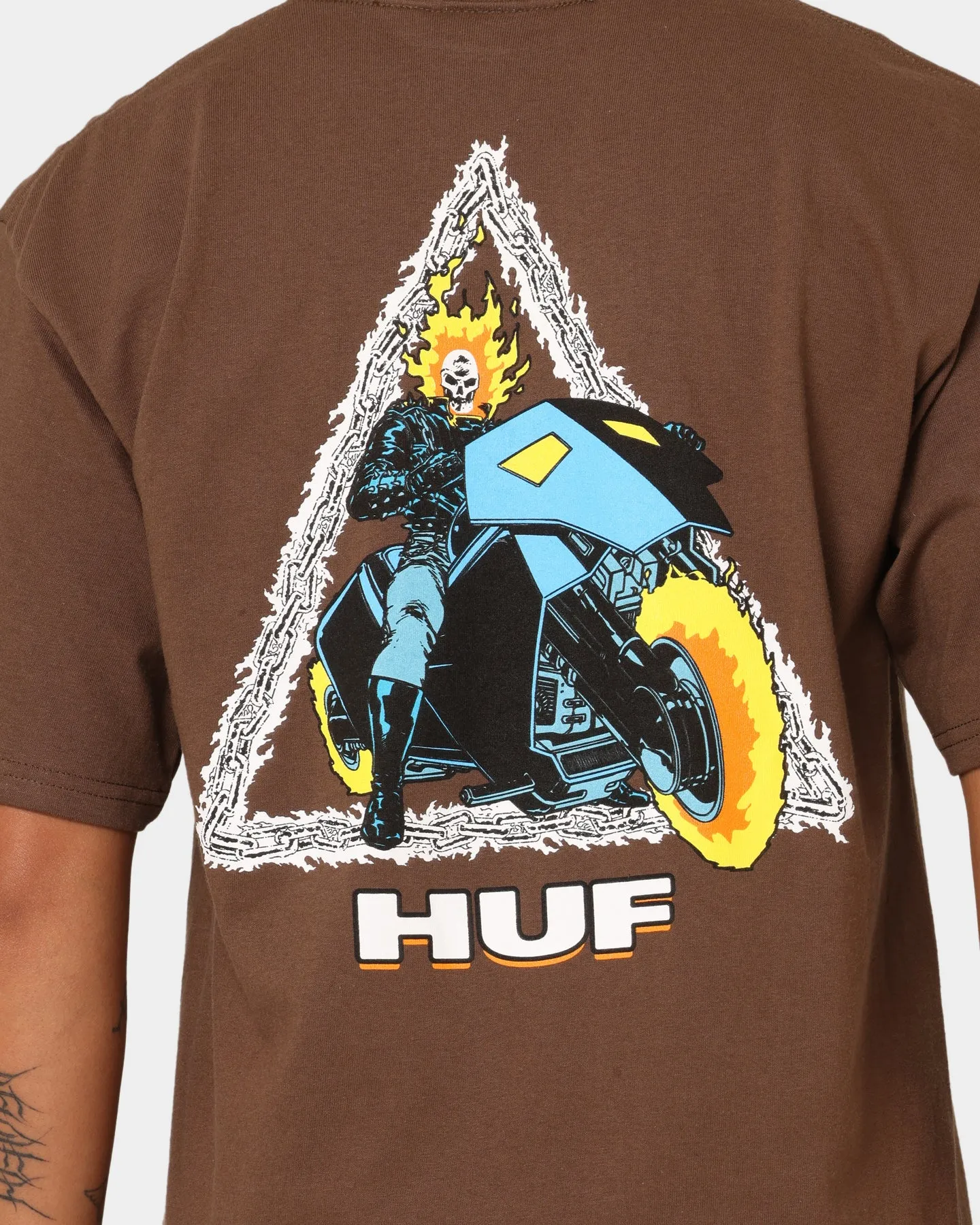 HUF X Marvel Ghost Rider T-Shirt Brown