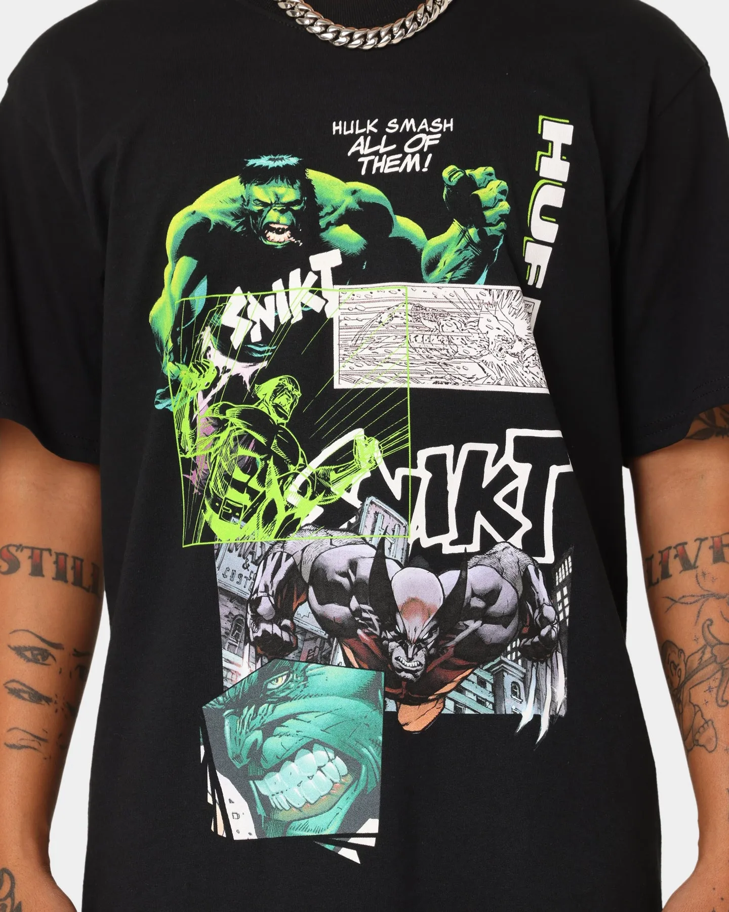 HUF X Marvel Smash Up T-Shirt Black