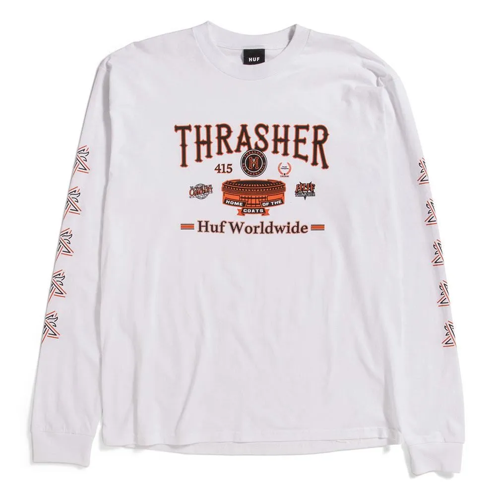 Huf X Thrasher Monteray Long Sleeve T-Shirt - White