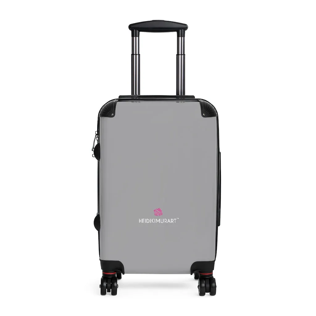 Light Gray Cabin Suitcase, Carry On Luggage With 2 Inner Pockets & Built in TSA-approved Lock With 360° Swivel