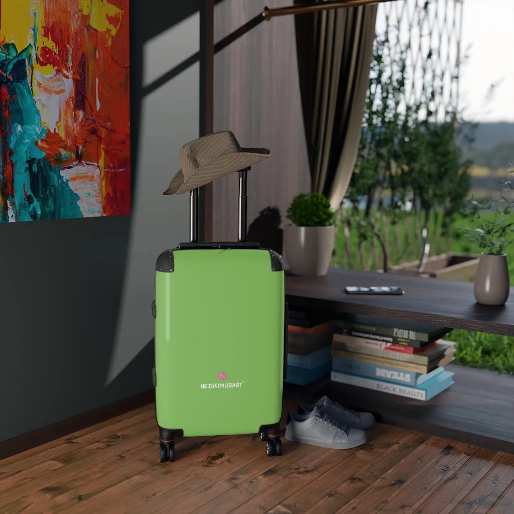 Light Green Color Cabin Suitcase, Carry On Luggage With 2 Inner Pockets & Built in TSA-approved Lock With 360° Swivel