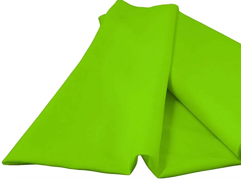 Lime Green 58/59" Wide 100% Premium Woven Polyester Poplin Fabric By The Yard