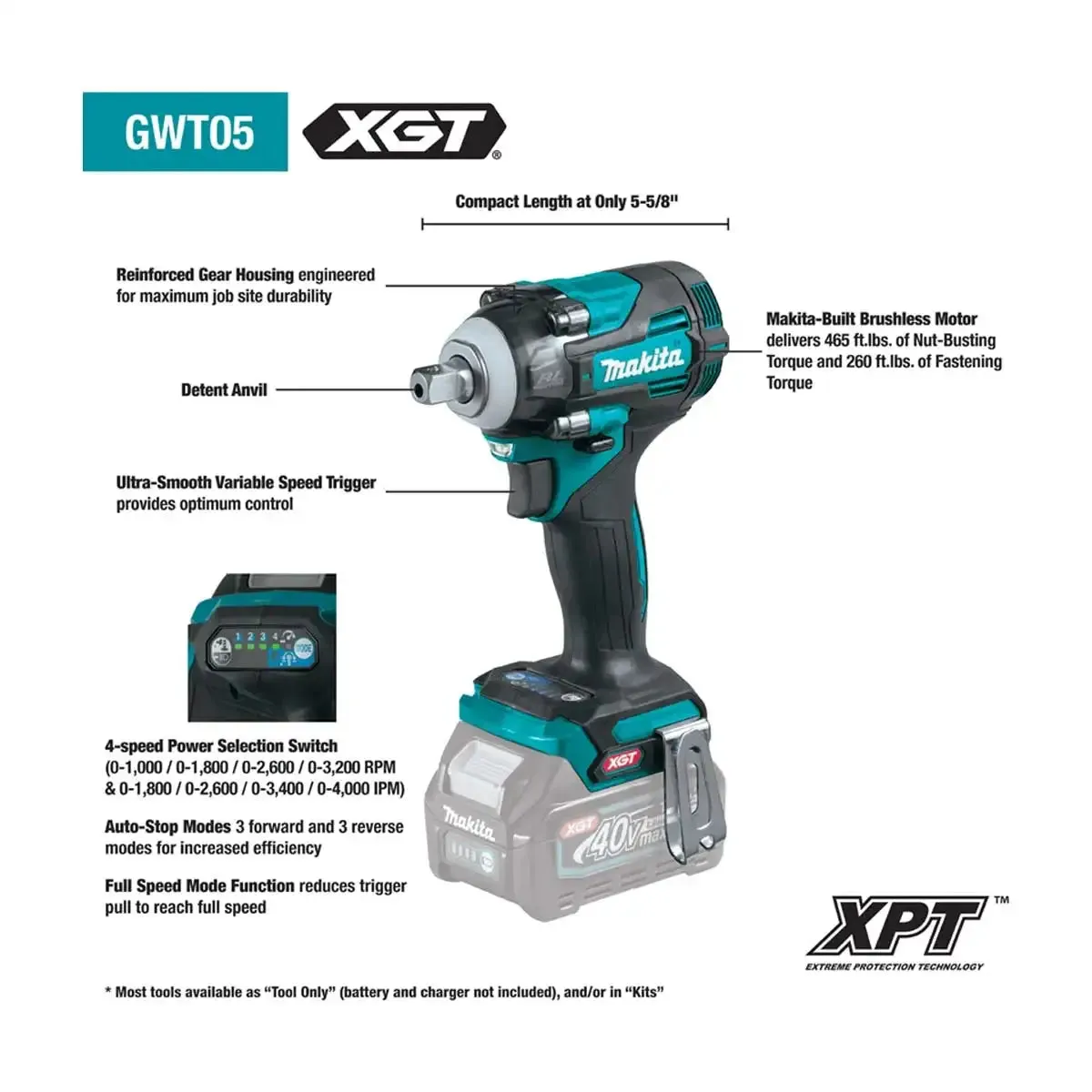 Makita 40V Max XGT Brushless Cordless Impact Wrench