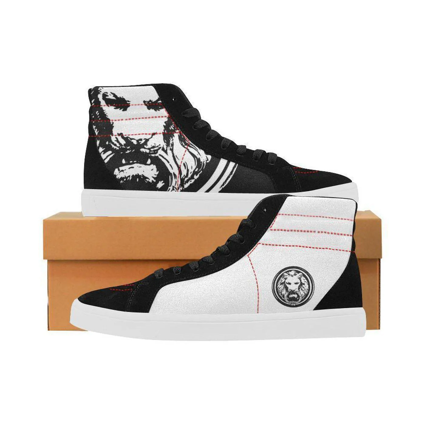 Mens Black & White Skate High Tops