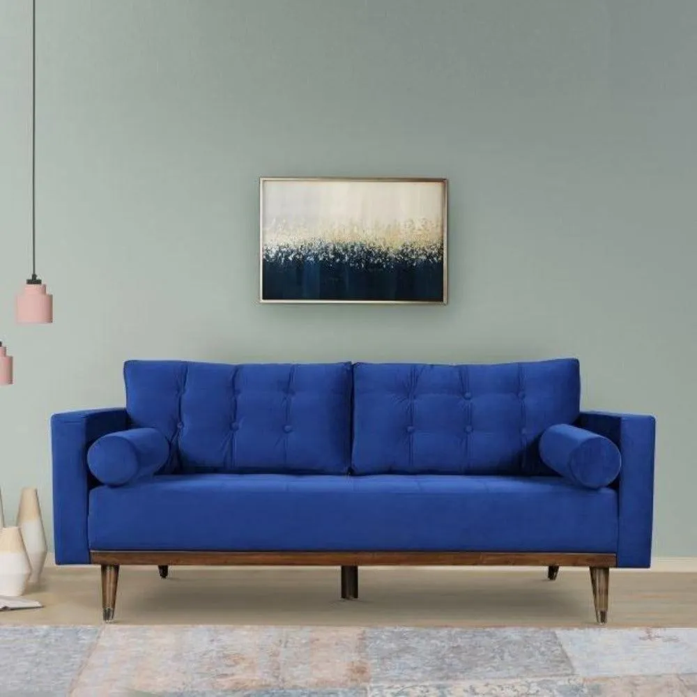 Mercury Straight Line Sofa Set in Blue