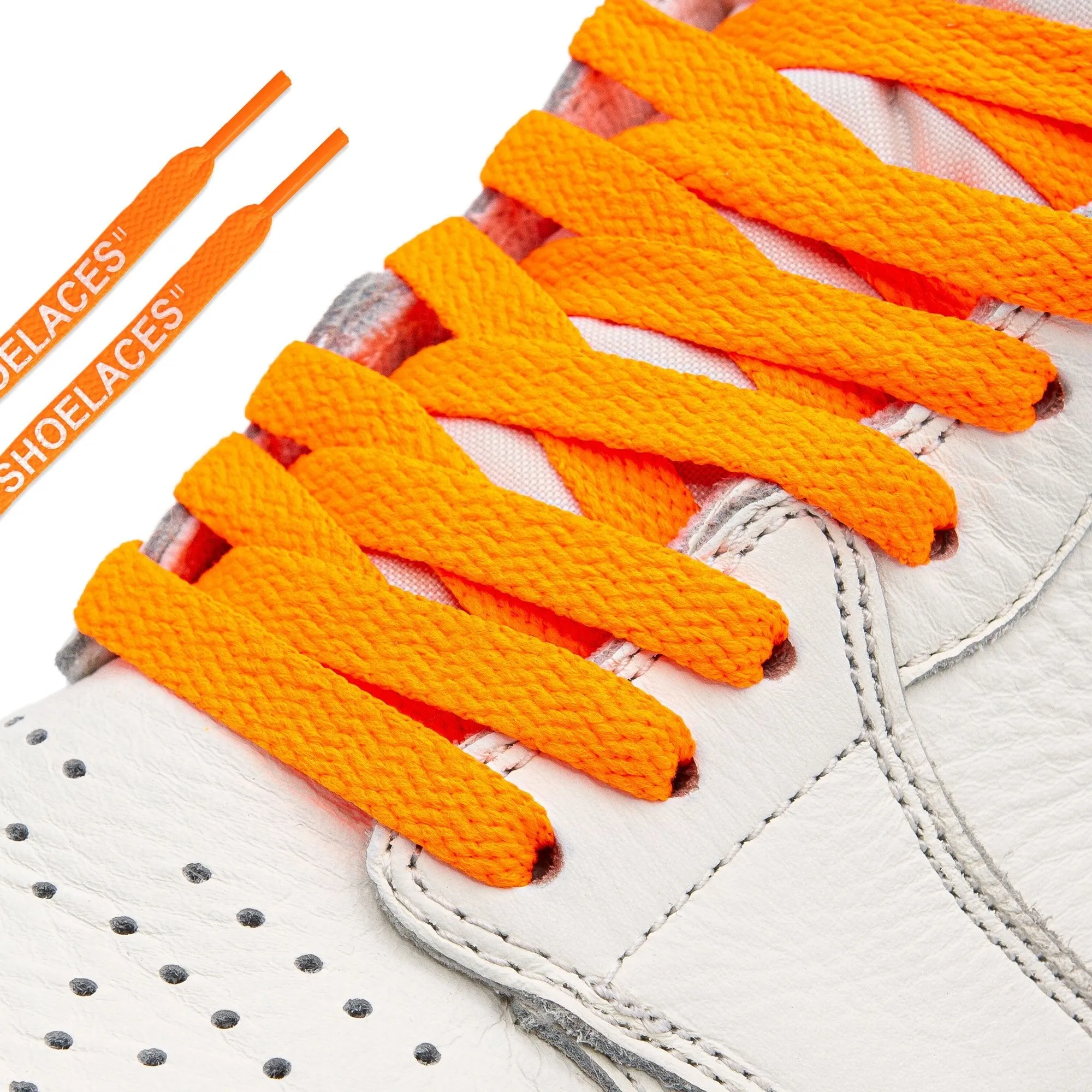 Neon Orange Off-White Style "SHOELACES"