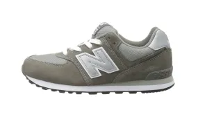 New Balance Big Kids 574 White/Grey Shoes