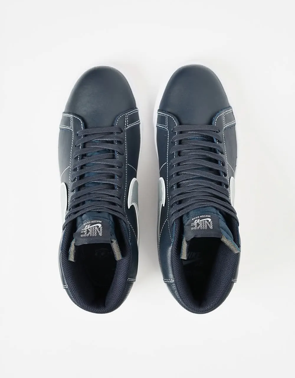 Nike SB 'Mason Silva' Zoom Blazer Mid QS Skate Shoes - Blackened Blue/Wolf Grey-Blackened