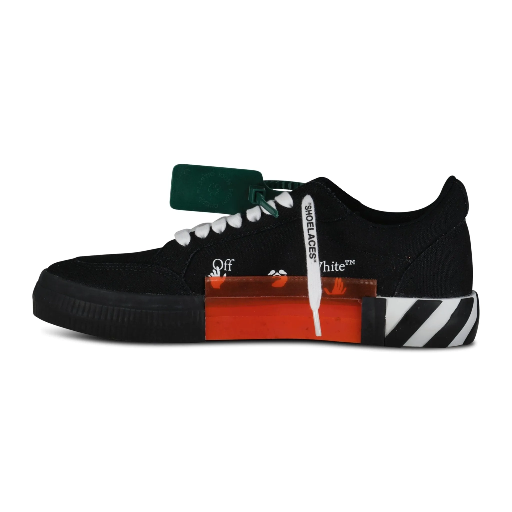 OFF-WHITE Vulcanised Canvas Low-Top Trainers Black & White