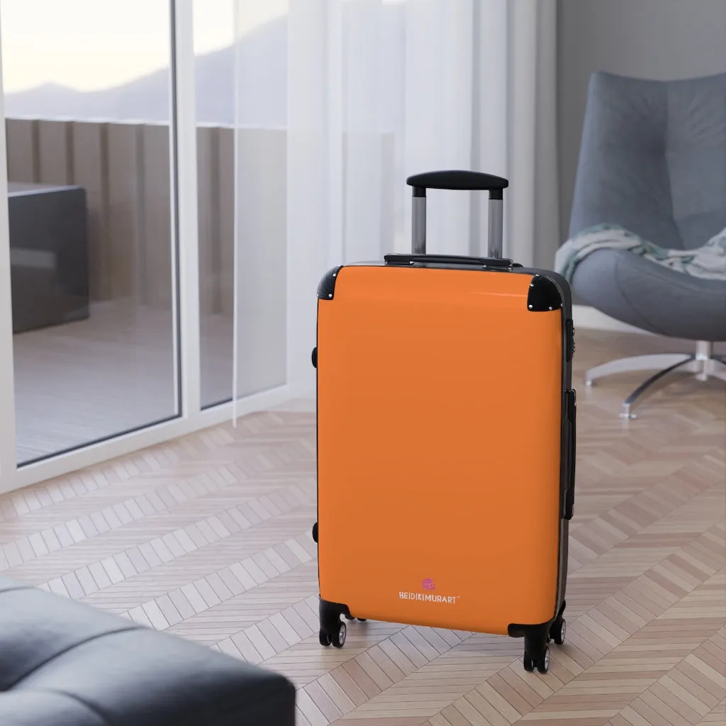 Orange Solid Color Suitcases, Modern Simple Minimalist Designer Suitcase Luggage (Small, Medium, Large)