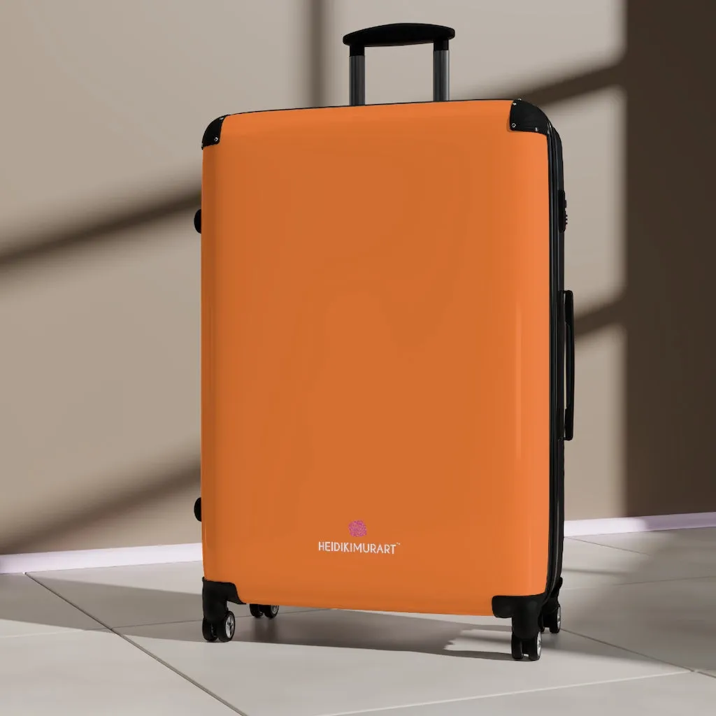 Orange Solid Color Suitcases, Modern Simple Minimalist Designer Suitcase Luggage (Small, Medium, Large)