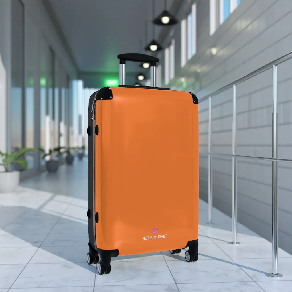 Orange Solid Color Suitcases, Modern Simple Minimalist Designer Suitcase Luggage (Small, Medium, Large)