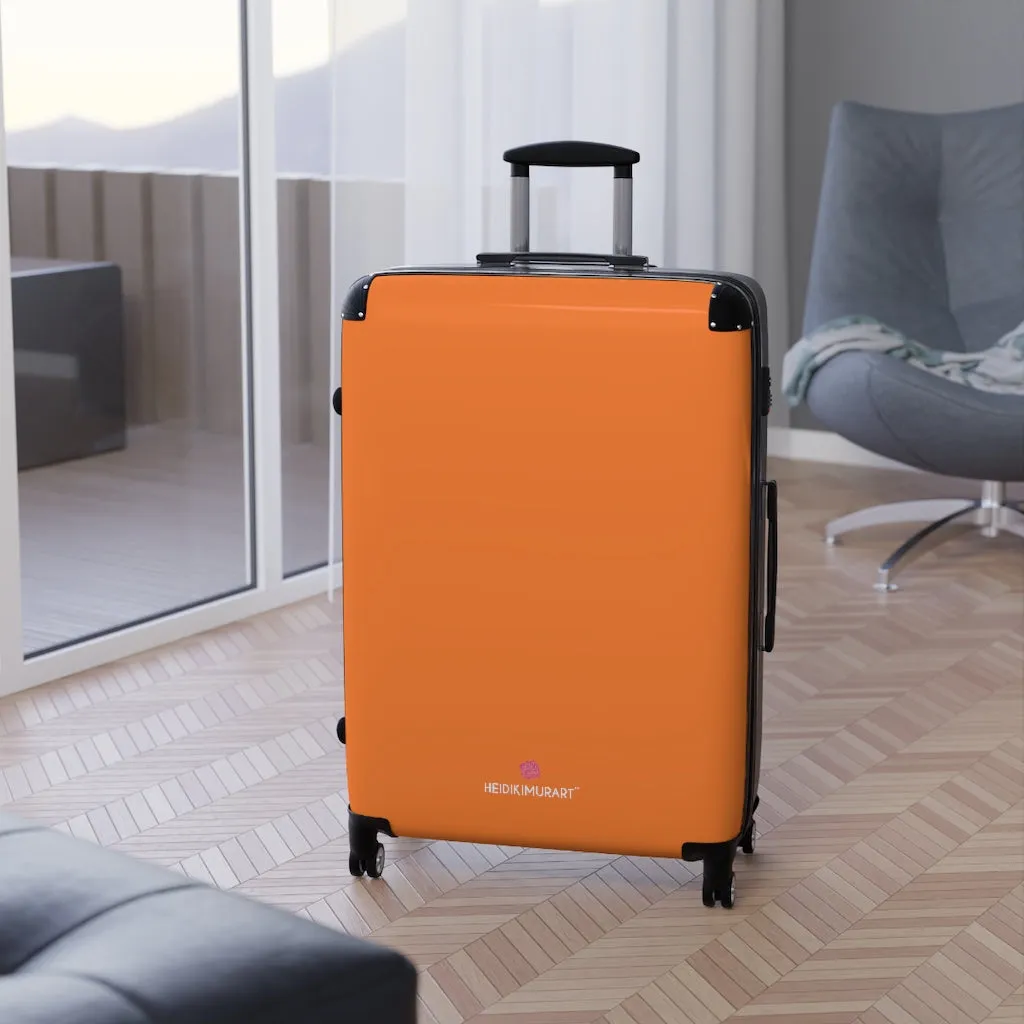 Orange Solid Color Suitcases, Modern Simple Minimalist Designer Suitcase Luggage (Small, Medium, Large)