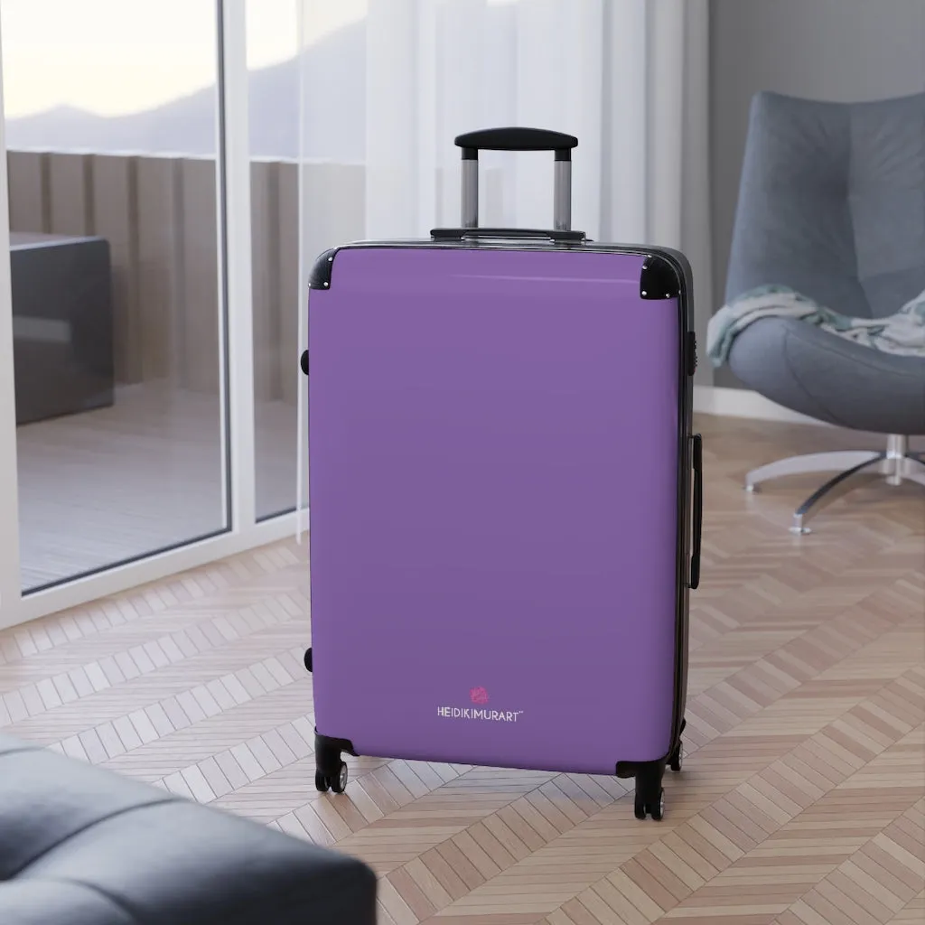 Pastel Purple Solid Color Suitcases, Modern Simple Minimalist Designer Suitcase Luggage (Small, Medium, Large)