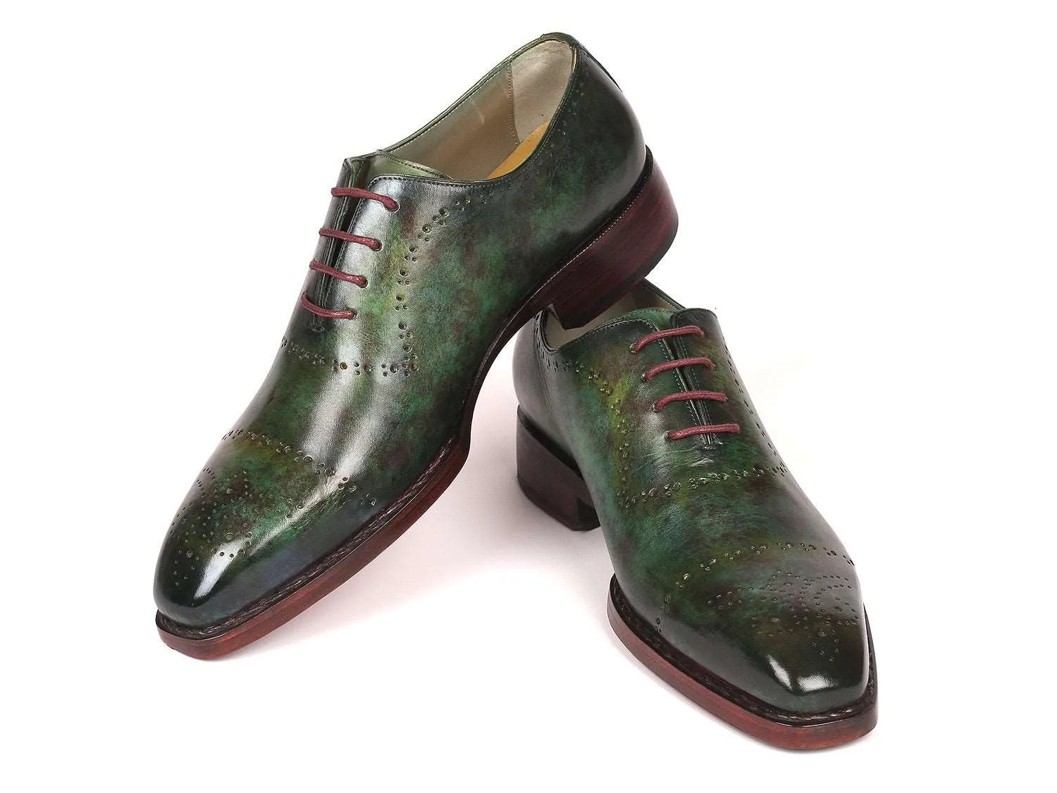 Paul Parkman Green Marble Patina Oxfords