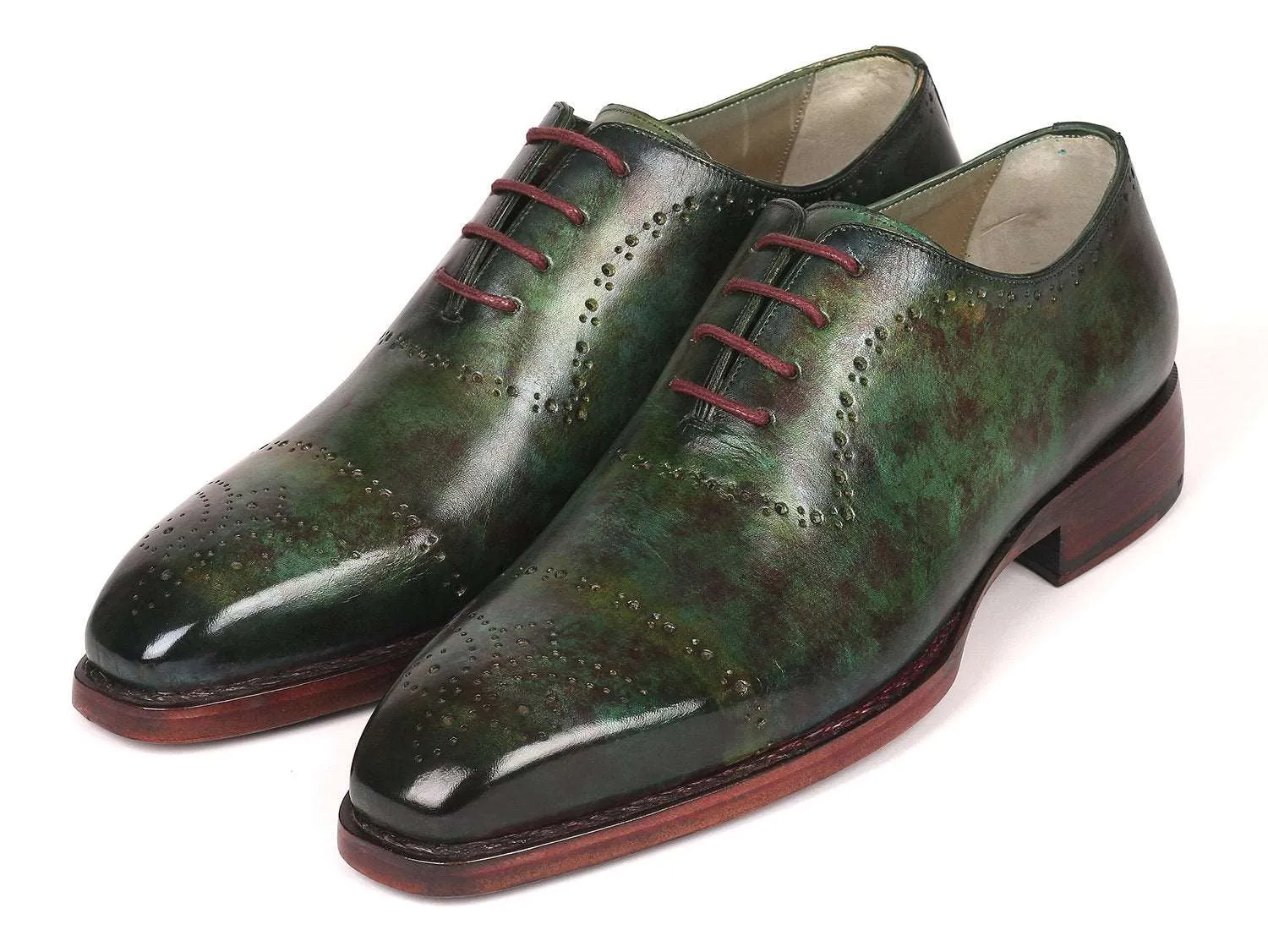 Paul Parkman Green Marble Patina Oxfords