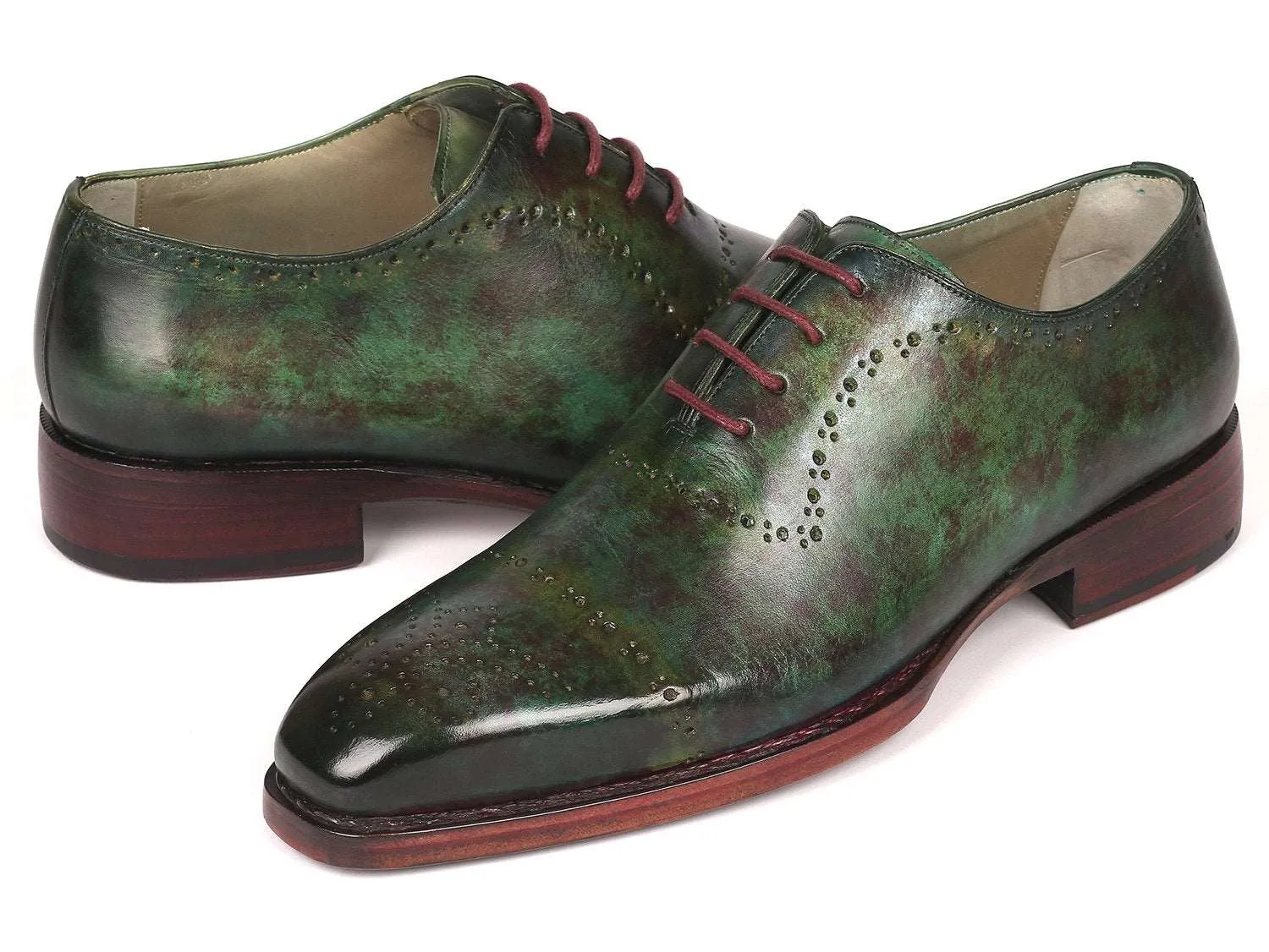 Paul Parkman Green Marble Patina Oxfords