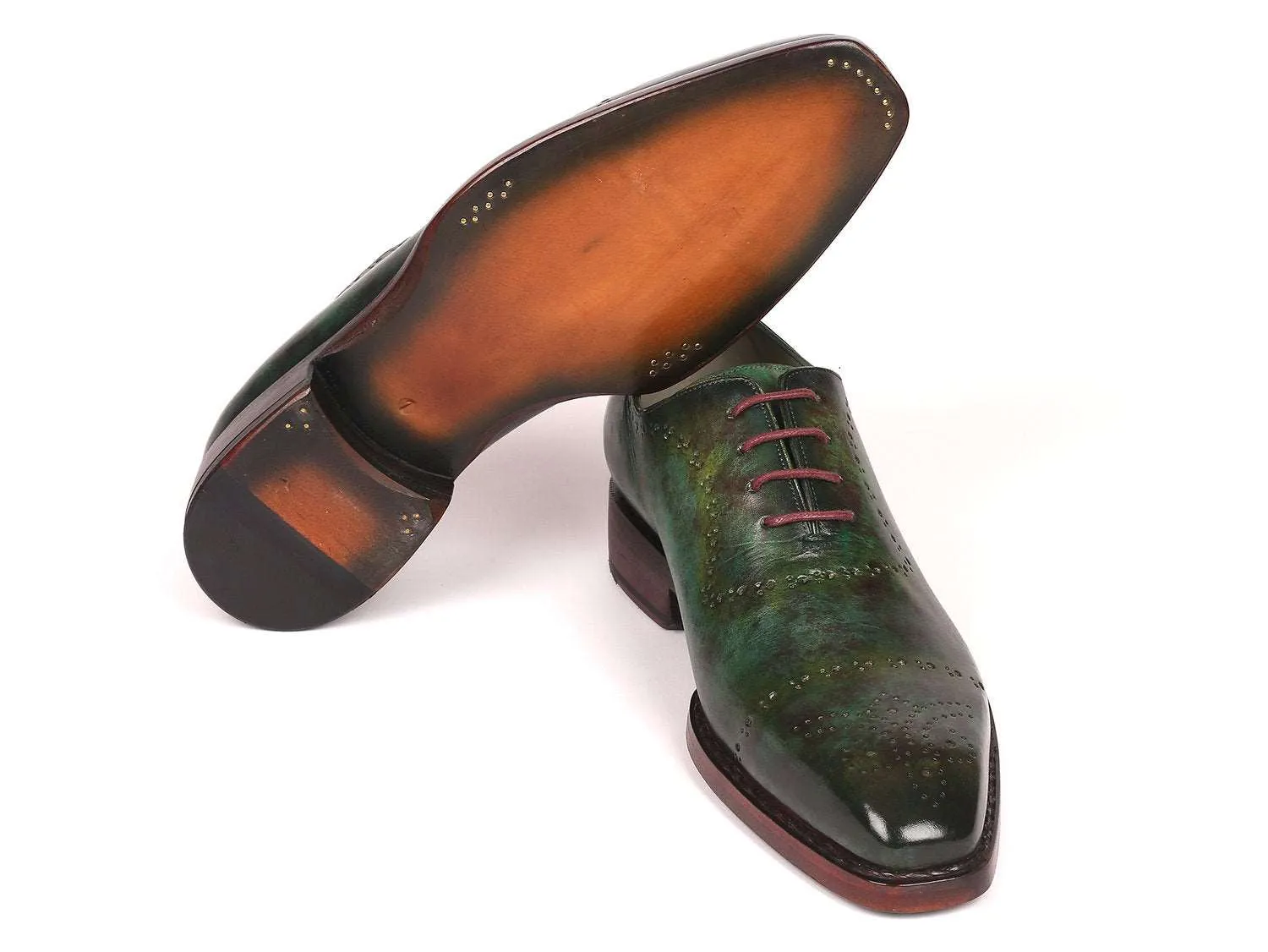 Paul Parkman Green Marble Patina Oxfords