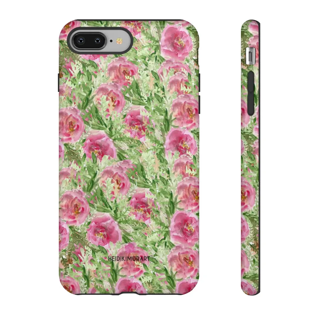 Pink Floral Phone Case, Flower Print Best Designer Art iPhone Samsung Case-Made in USA