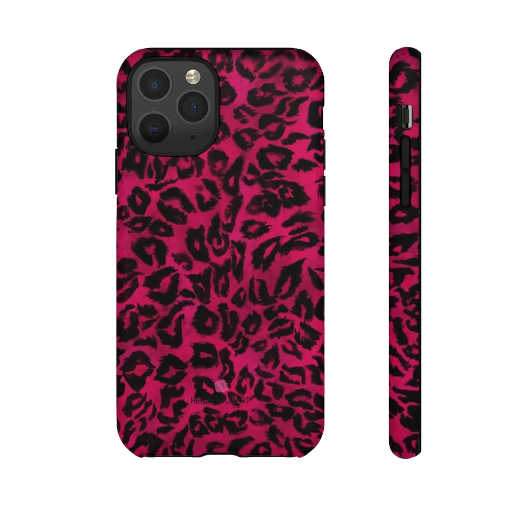 Pink Leopard Designer Tough Cases, Animal Print Best Case Mate iPhone Samsung Case-Made in USA