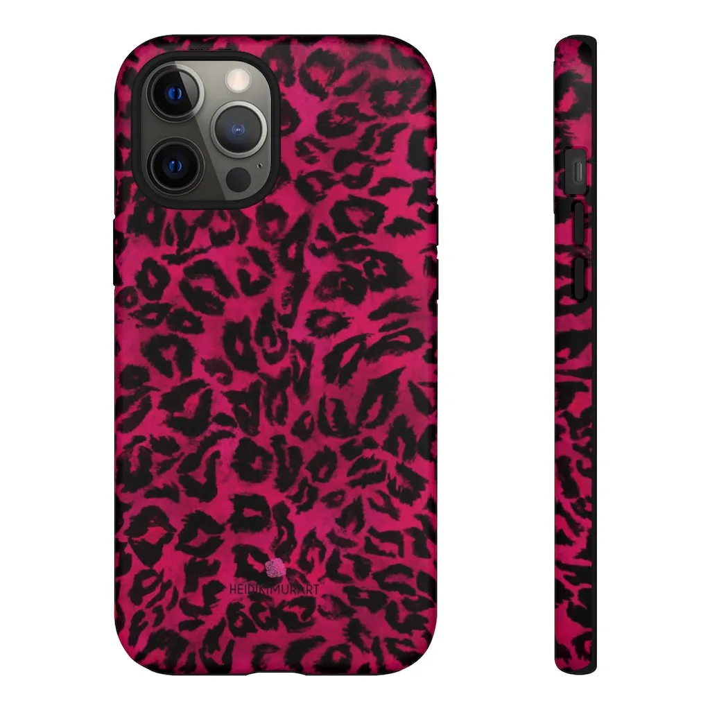 Pink Leopard Designer Tough Cases, Animal Print Best Case Mate iPhone Samsung Case-Made in USA