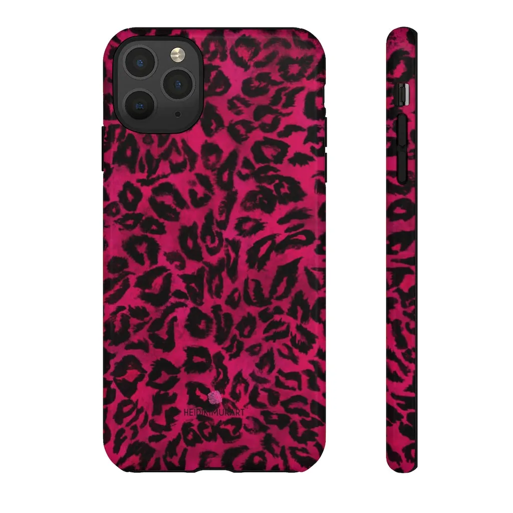 Pink Leopard Designer Tough Cases, Animal Print Best Case Mate iPhone Samsung Case-Made in USA