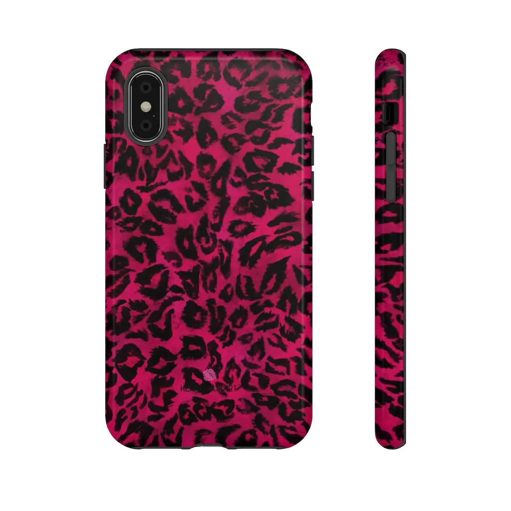 Pink Leopard Designer Tough Cases, Animal Print Best Case Mate iPhone Samsung Case-Made in USA