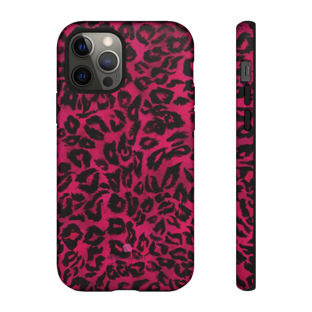 Pink Leopard Designer Tough Cases, Animal Print Best Case Mate iPhone Samsung Case-Made in USA