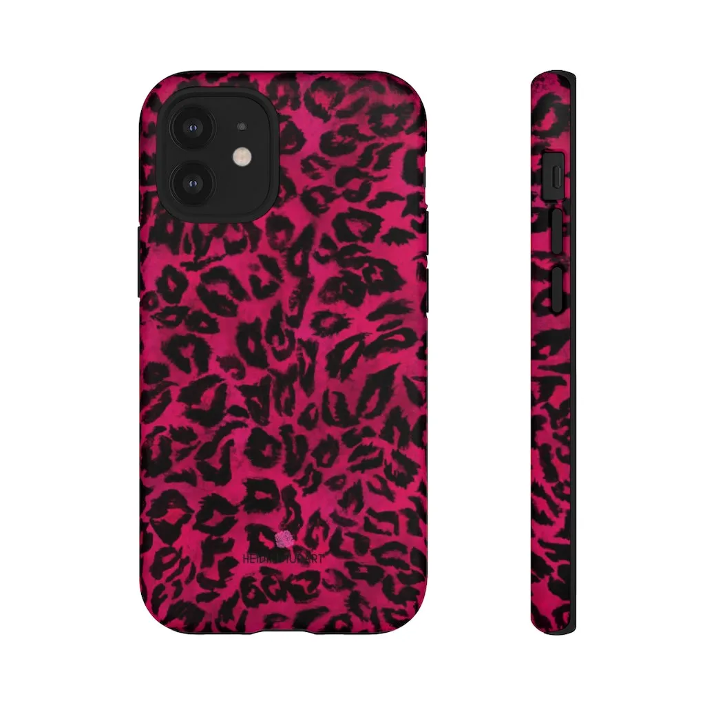 Pink Leopard Designer Tough Cases, Animal Print Best Case Mate iPhone Samsung Case-Made in USA