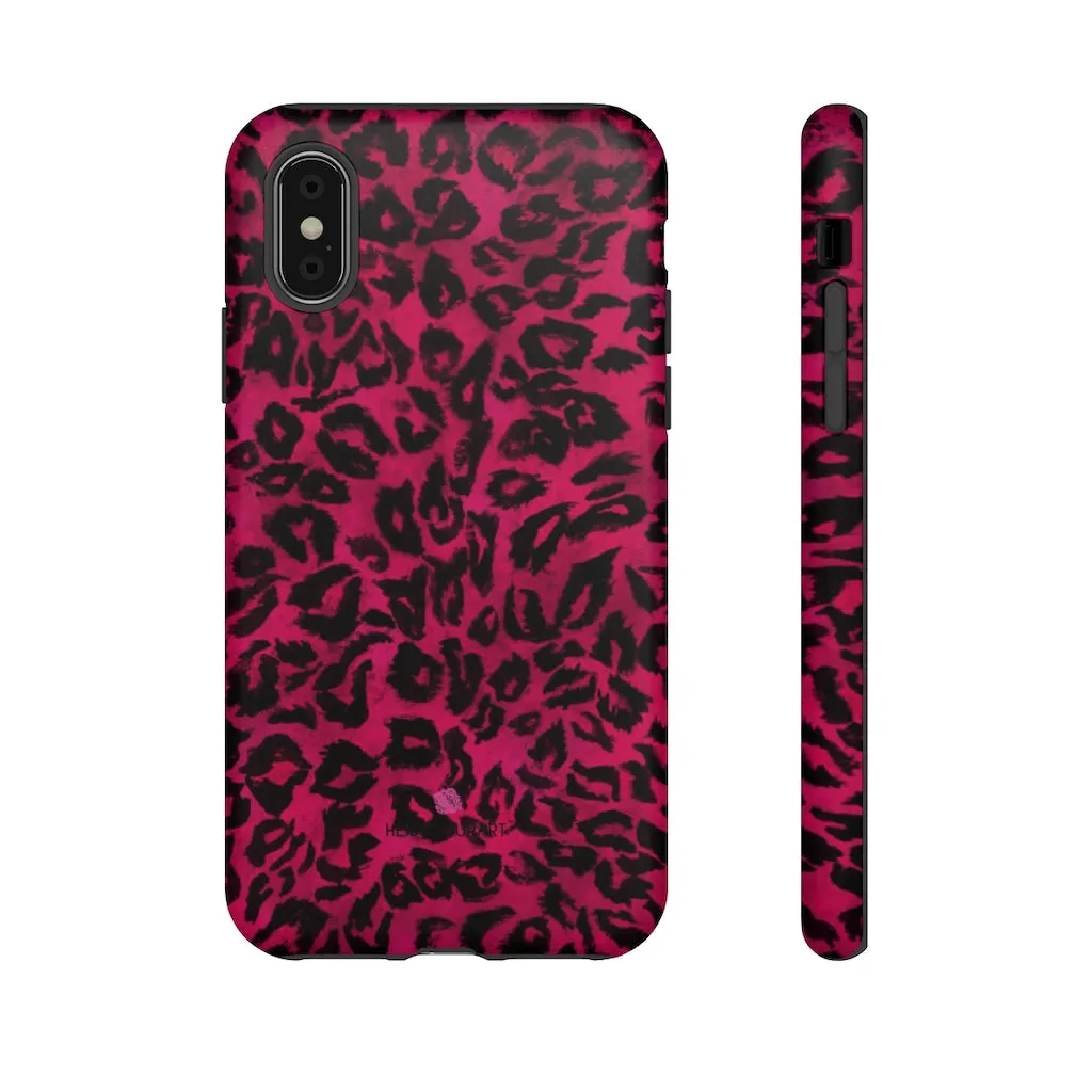 Pink Leopard Designer Tough Cases, Animal Print Best Case Mate iPhone Samsung Case-Made in USA