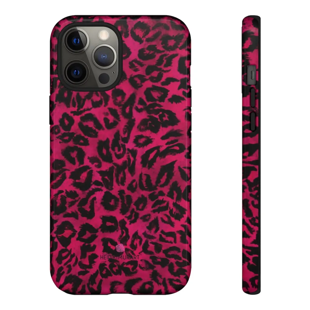 Pink Leopard Designer Tough Cases, Animal Print Best Case Mate iPhone Samsung Case-Made in USA