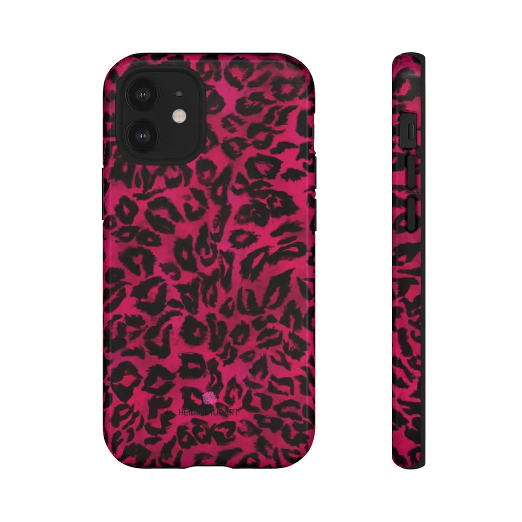 Pink Leopard Designer Tough Cases, Animal Print Best Case Mate iPhone Samsung Case-Made in USA