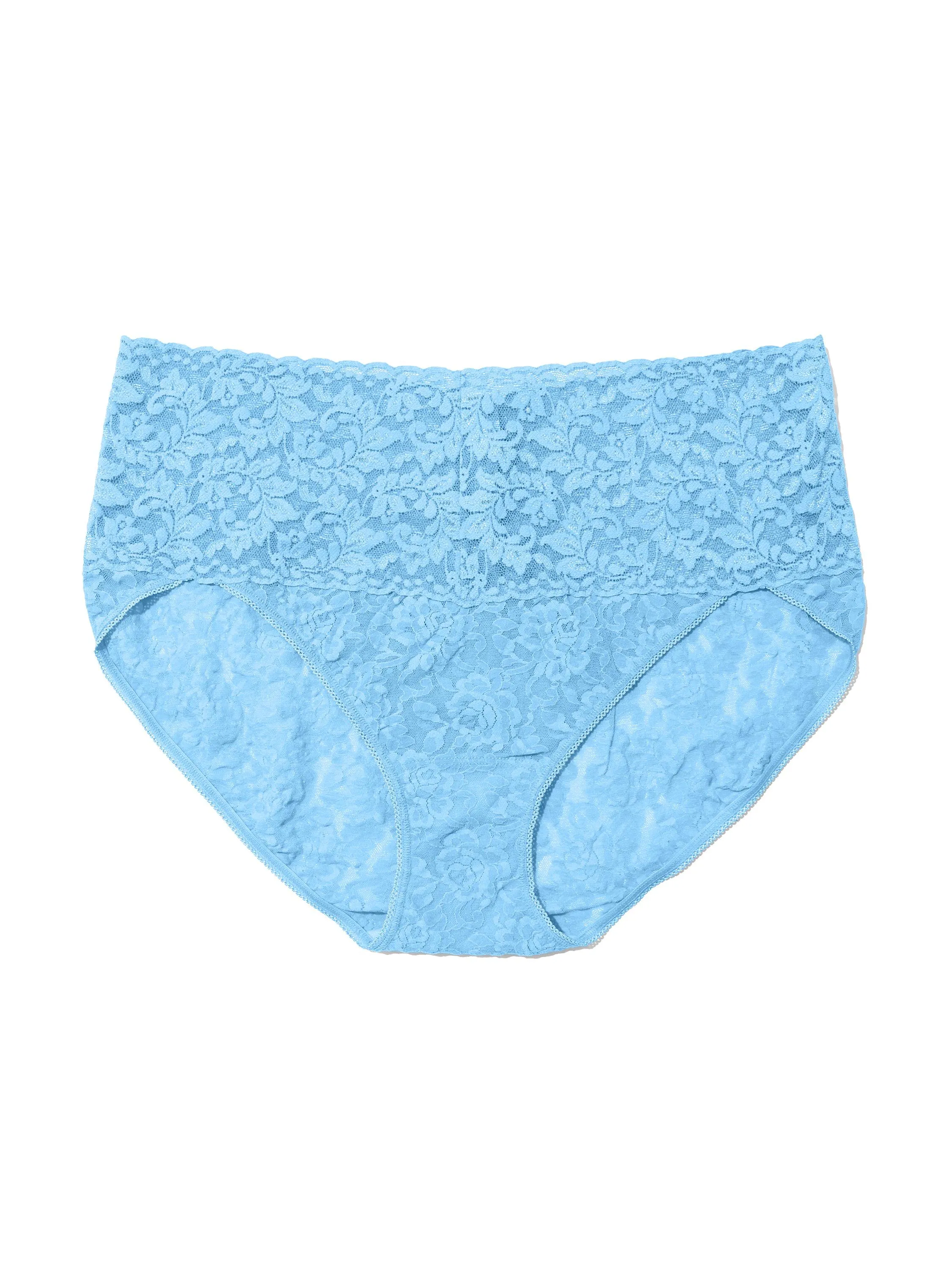 Plus Size Retro Lace V-kini Partly Cloudy Blue Sale