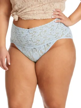 Plus Size Retro Lace V-kini Partly Cloudy Blue Sale