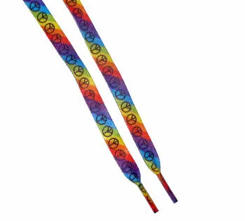 Rainbow ''Peace Sign'' -Shoelaces