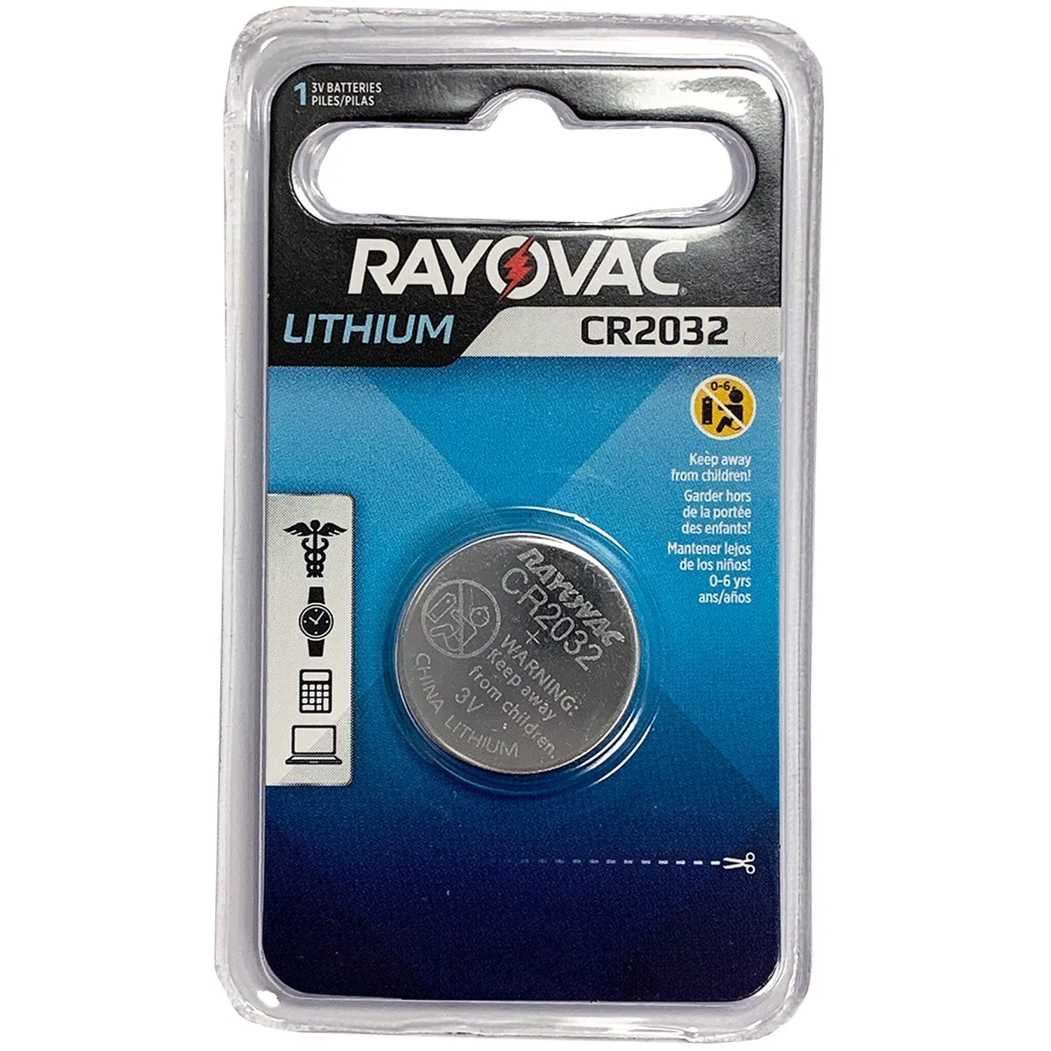 Rayovac Lithium 3-Volt Coin Cell Battery, CR2032 (Pack of 4)