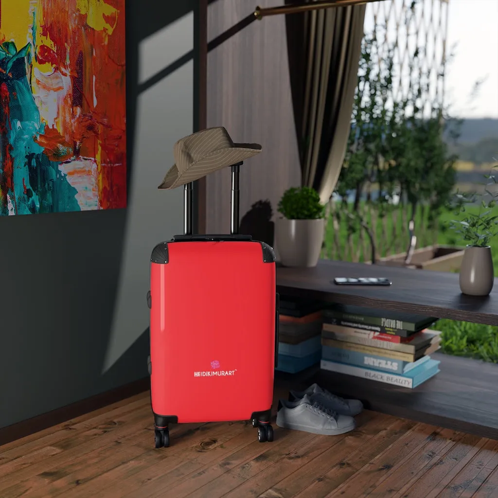 Red Cabin Suitcase, Carry On Luggage With 2 Inner Pockets & Built in TSA-approved Lock With 360° Swivel