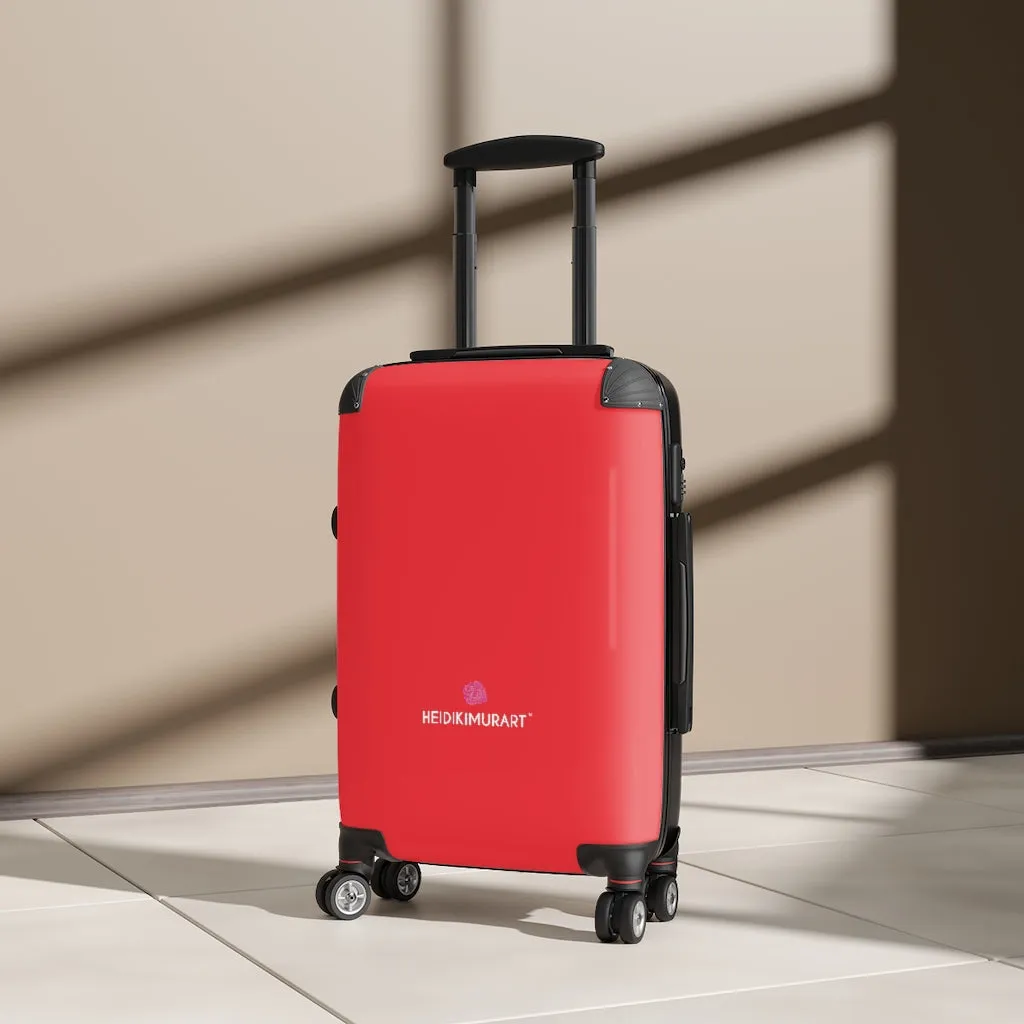 Red Cabin Suitcase, Carry On Luggage With 2 Inner Pockets & Built in TSA-approved Lock With 360° Swivel