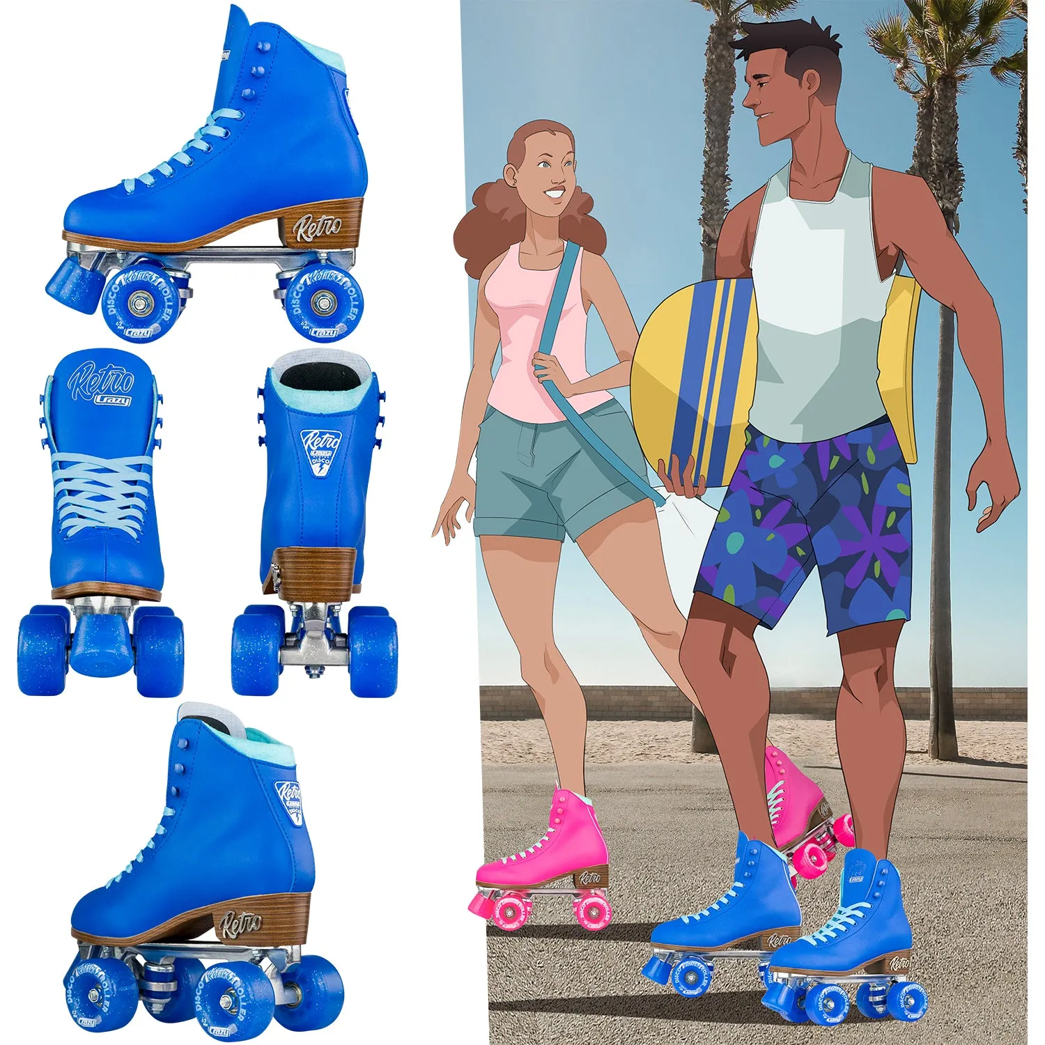 RETRO Blue - Roller Skates