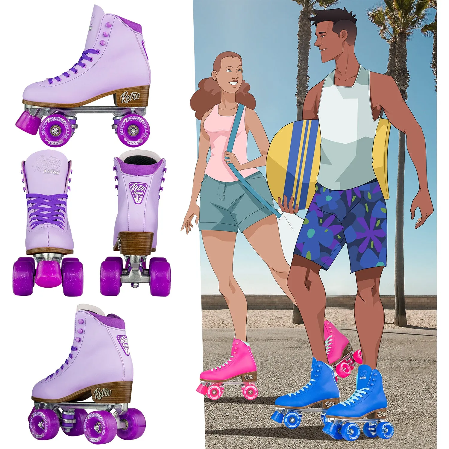 RETRO Purple - Roller Skates