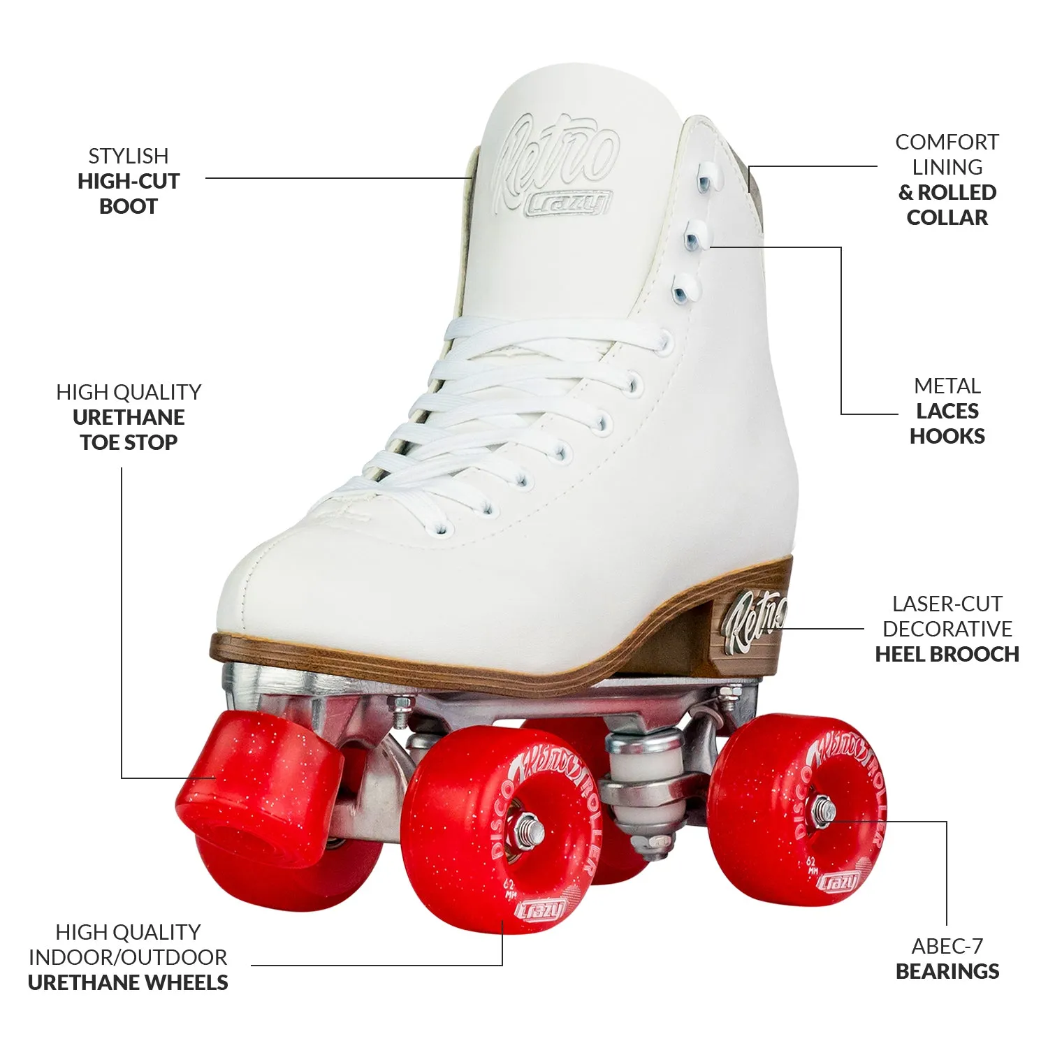 RETRO White - Roller Skates