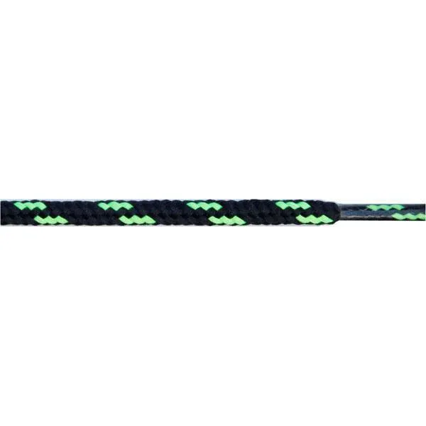 Round Dual Tone 3/16" - Black/Neon Green (12 Pair Pack) Shoelaces