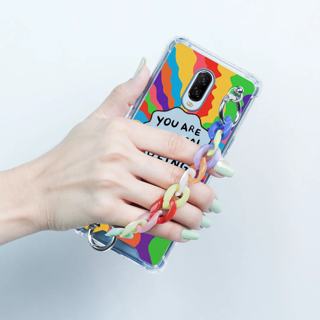 Self Inspiring Colorful Case with Chain Bracelet- OnePlus